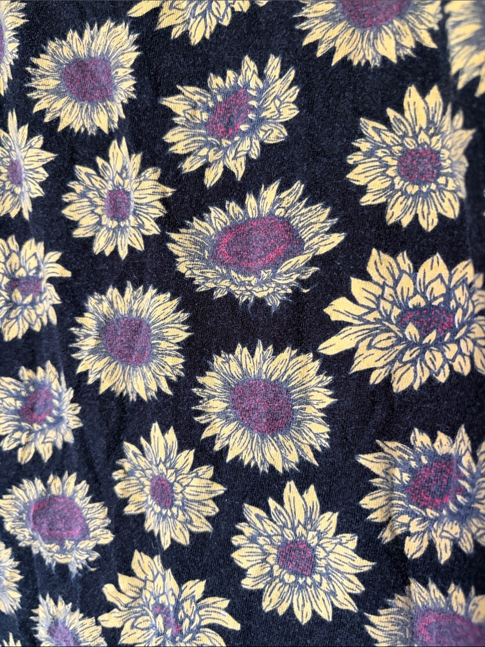 Forever 21 Black Short-Sleeve Sunflower Pattern Tee with Yellow Accents - Picture 5 of 5